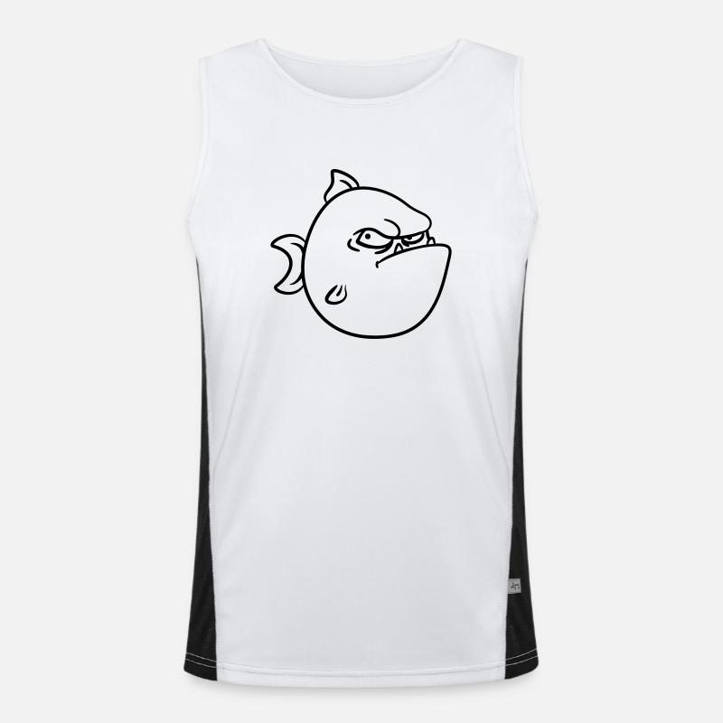 Evil grim fish - Men's Functional Contrast Tank Top  - white/black