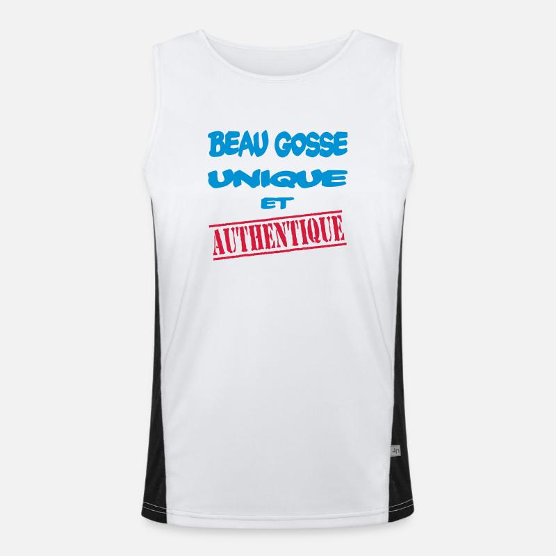 Beau gosse unique et authentique - Men's Functional Contrast Tank Top  - white/black