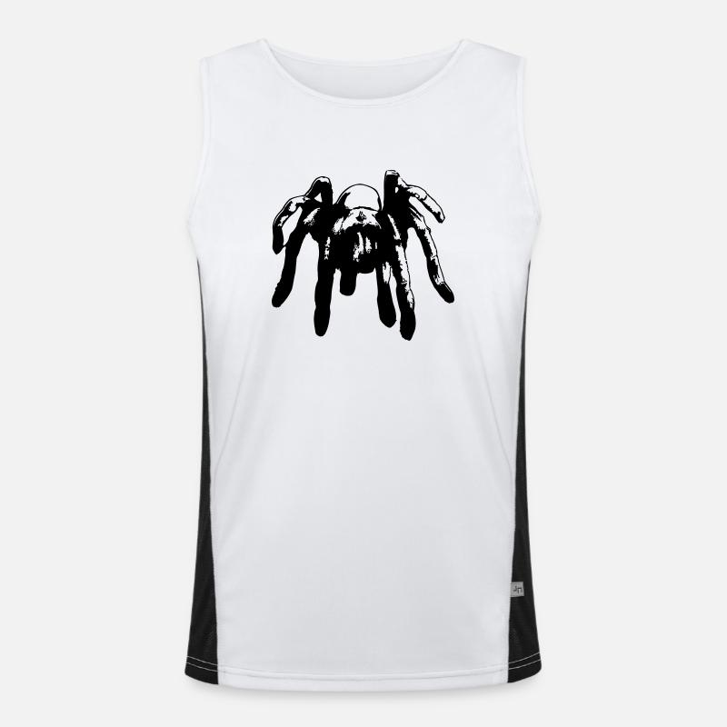 Spider Spiders Animal Tarantula Arachnid Vector Men's Functional Contrast Tank Top 