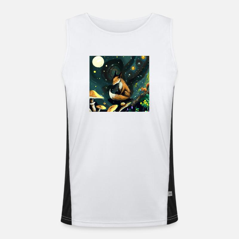 Fox in Starry Night Men's Functional Contrast Tank Top 
