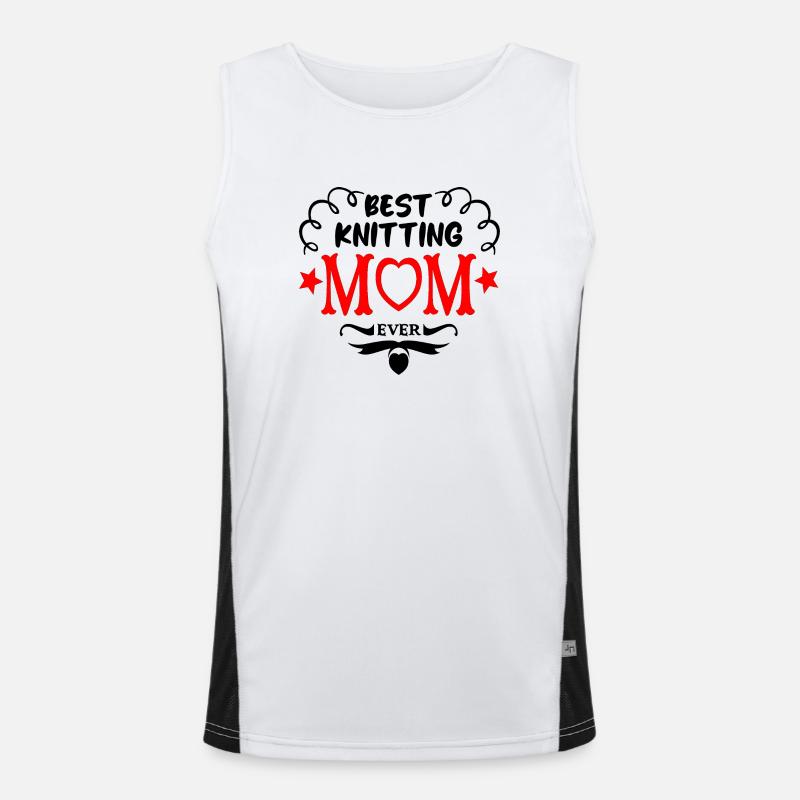 Beste Strickmutter aller Zeiten Funktionelles Kontrast-Tank Top für Männer 
