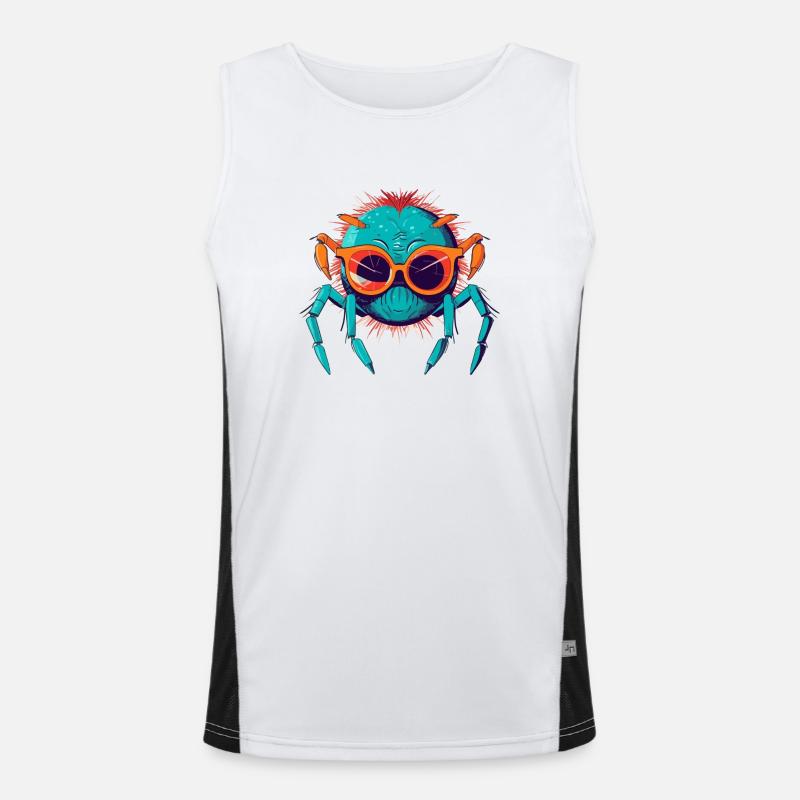 Krake die Spinne Funktionelles Kontrast-Tank Top für Männer 