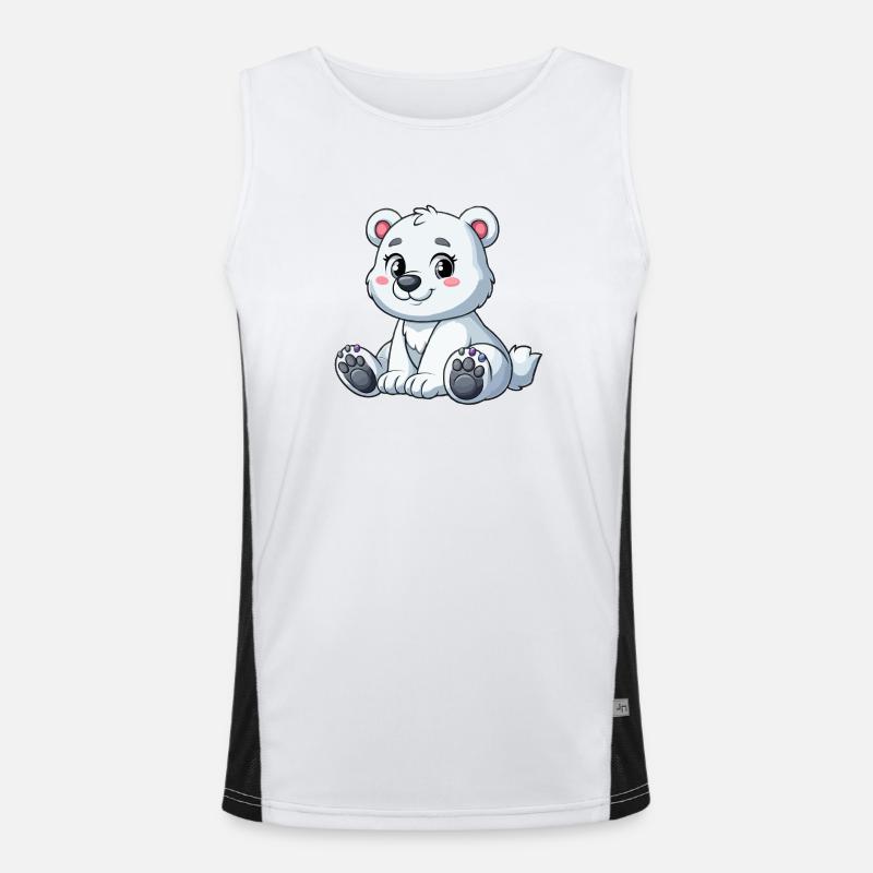 Mädchen Eisbär Funktionelles Kontrast-Tank Top für Männer 