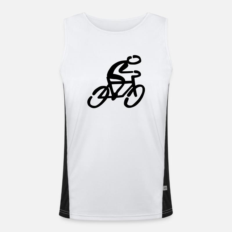 Cyclists Bicycle - Men's Functional Contrast Tank Top  - white/black