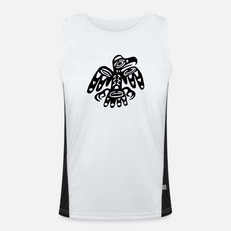 indian symbol eagle exit-shirt - Men's Functional Contrast Tank Top  - white/black