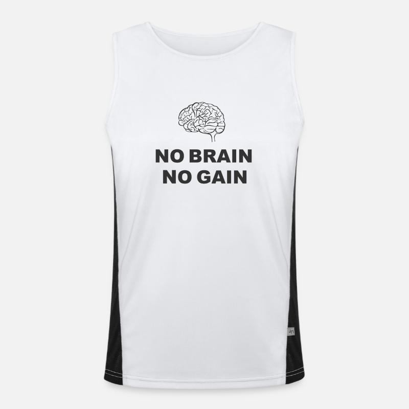 No Brain No Gain Funktionelles Kontrast-Tank Top für Männer 