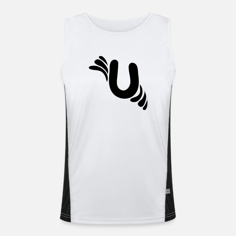 Letter U & Pattern - Men's Functional Contrast Tank Top  - white/black