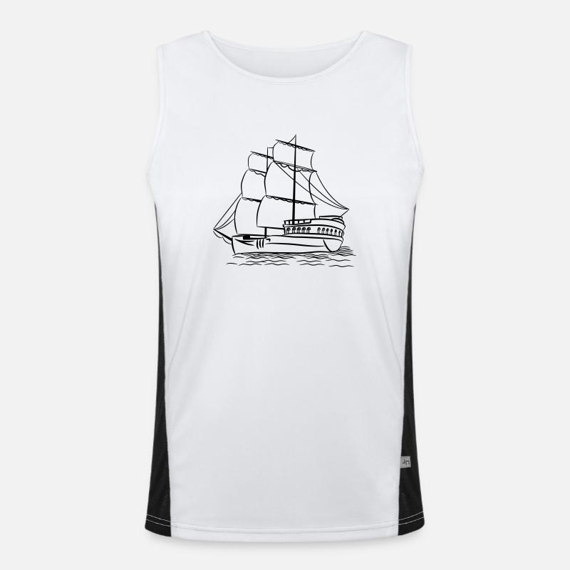 segelschiff altes Schiff Funktionelles Kontrast-Tank Top für Männer 