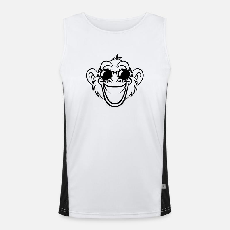monkey laugh face Men's Functional Contrast Tank Top 