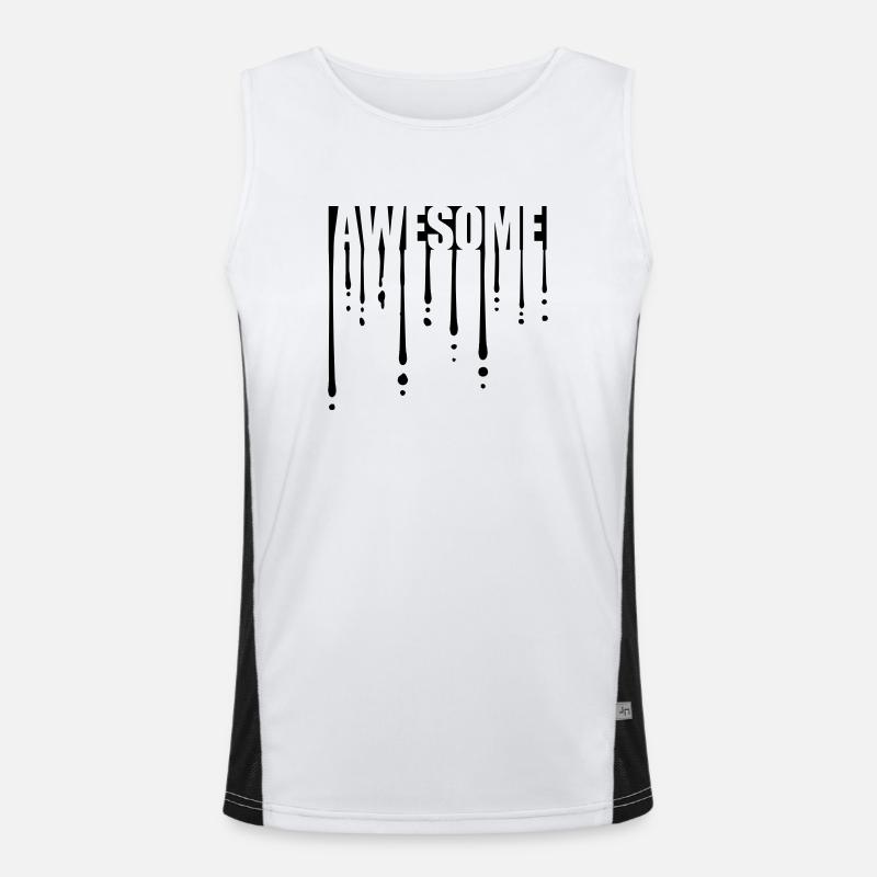 Drops Awesome Graffiti - Men's Functional Contrast Tank Top  - white/black