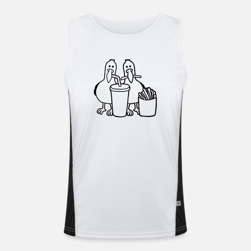 Mouettes de restauration rapide volées Débardeur respirant contrasté Homme 