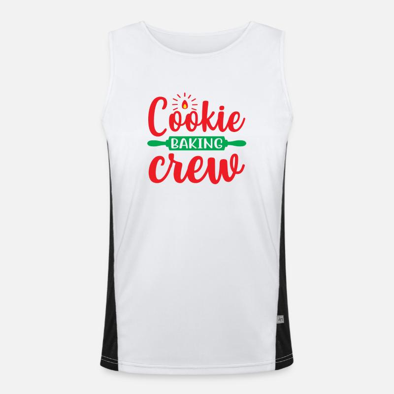 Cookie Baking Crew - Weihnachtshumor Funktionelles Kontrast-Tank Top für Männer 