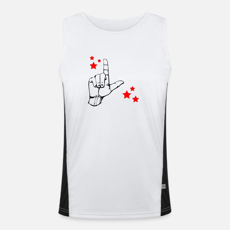 L de Lula Funktionelles Kontrast-Tank Top für Männer 