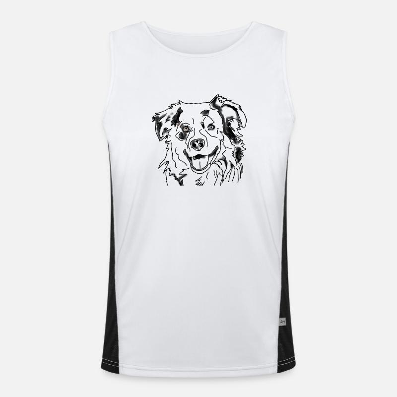 Australian Shepherd Men's Functional Contrast Tank Top 