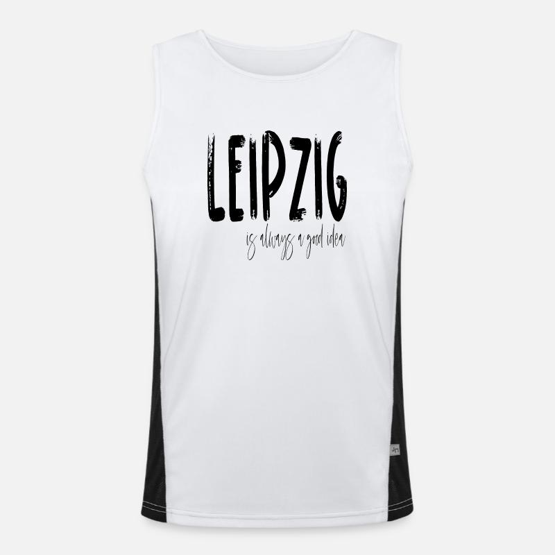 Leipzig is always a good idea Funktionelles Kontrast-Tank Top für Männer 