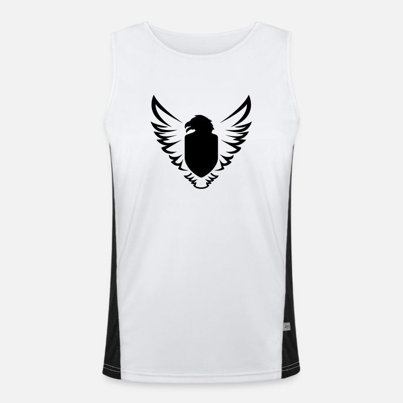 eagle-bird-shield-shield-shild-wing-01 - Men's Functional Contrast Tank Top  - white/black