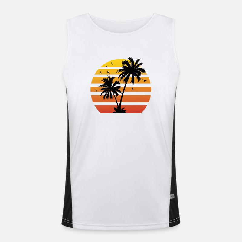 Rétro Palm | Été | Vacances Débardeur respirant contrasté Homme 