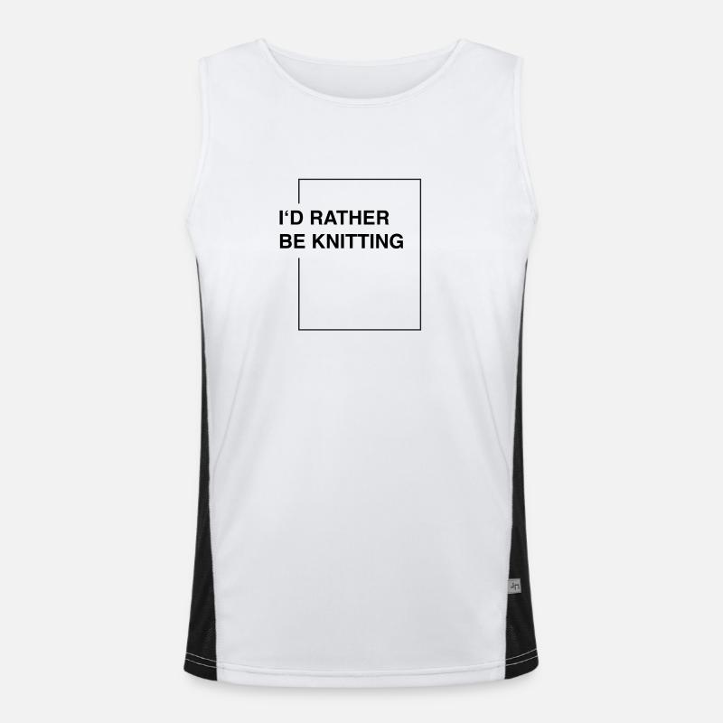I'd rather be knitting Funktionelles Kontrast-Tank Top für Männer 