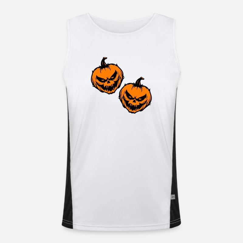 Grimace de citrouille Halloween effrayant Débardeur respirant contrasté Homme 
