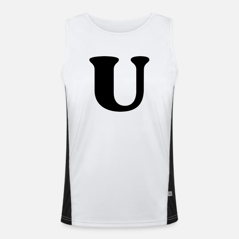 Buchstabe u Funktionelles Kontrast-Tank Top für Männer 