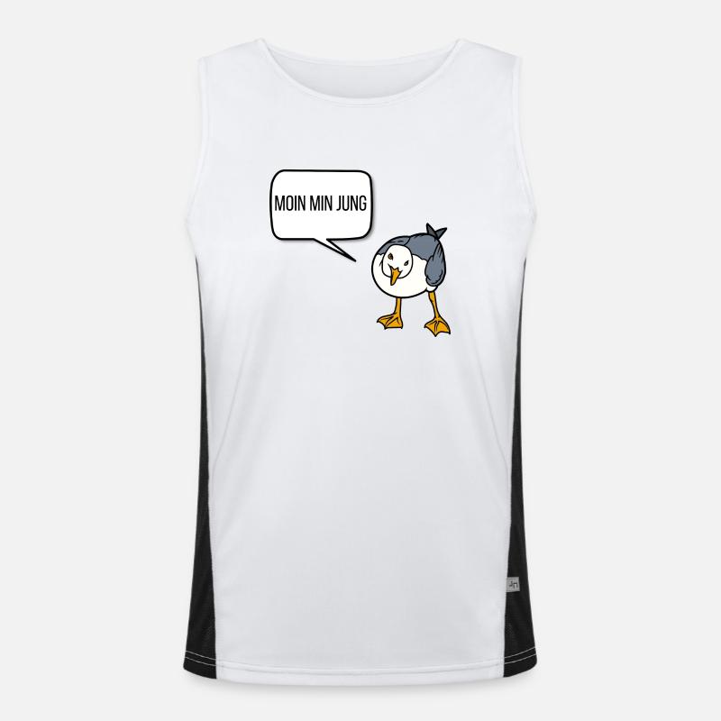 Moin min Jung - Plattdeutsche Möwe Funktionelles Kontrast-Tank Top für Männer 