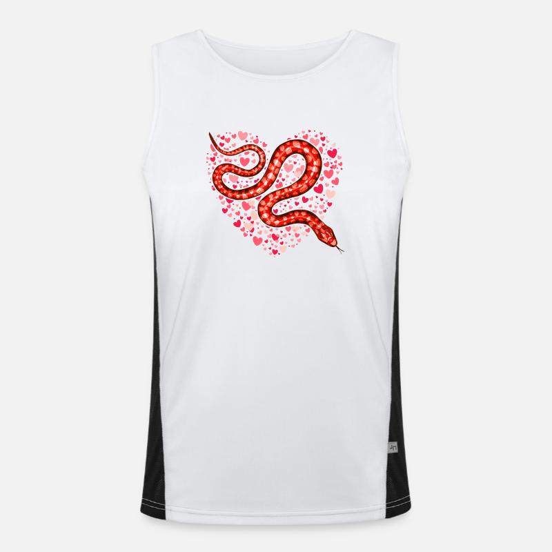 Valentine's Day Snake I Steal Hearts Python Lover Men's Functional Contrast Tank Top 