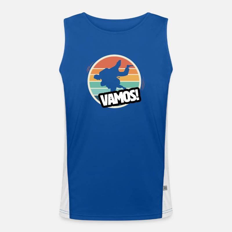 Vamos Retro Judo Funktionelles Kontrast-Tank Top für Männer 