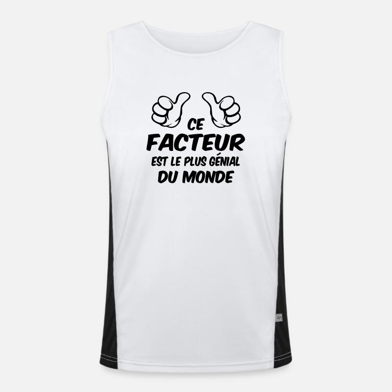 BEST FACTOR - Men's Functional Contrast Tank Top  - white/black
