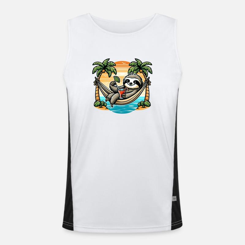 Sloth in hammock Men's Functional Contrast Tank Top 