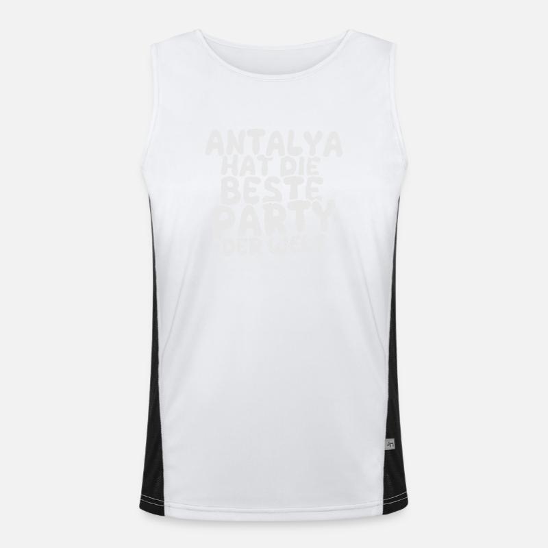 Gift for Antalya - Men's Functional Contrast Tank Top  - white/black
