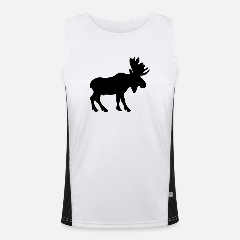 moose animal Funktionelles Kontrast-Tank Top für Männer 