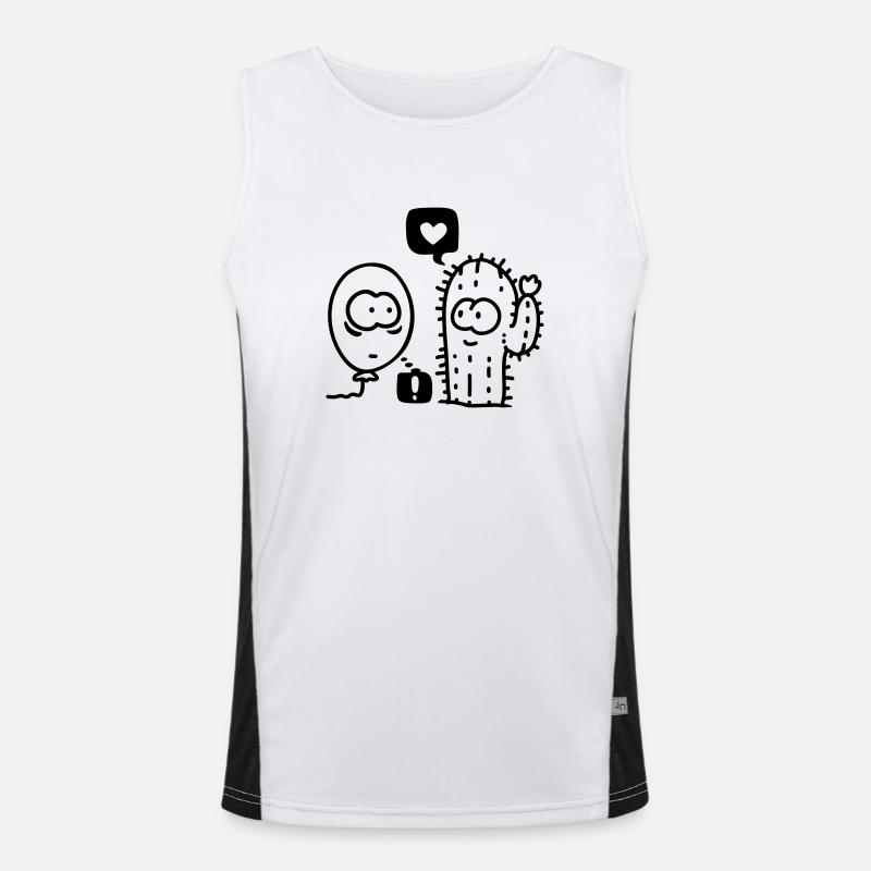Cactus Air Balloon - line Men's Functional Contrast Tank Top 