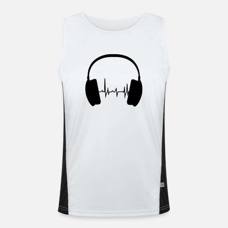 Headphone and Beat Funktionelles Kontrast-Tank Top für Männer 