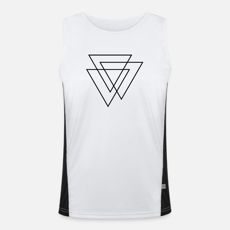 3D Triangles - Three Triangles - Three Triangles Design Men's Functional Contrast Tank Top 