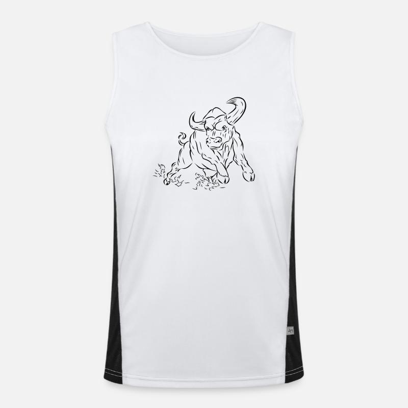 Bull - Men's Functional Contrast Tank Top  - white/black