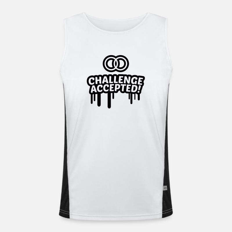 Wedding challenge accepted 1 c - Men's Functional Contrast Tank Top  - white/black