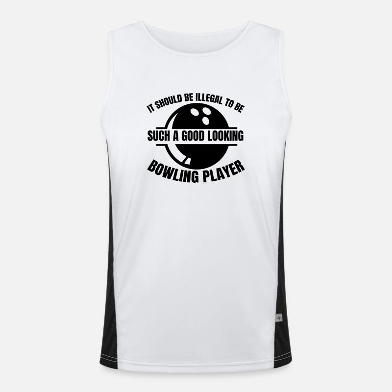 Bowling Cadeau Boule de bowling Cône Bowling bowling Débardeur respirant contrasté Homme 