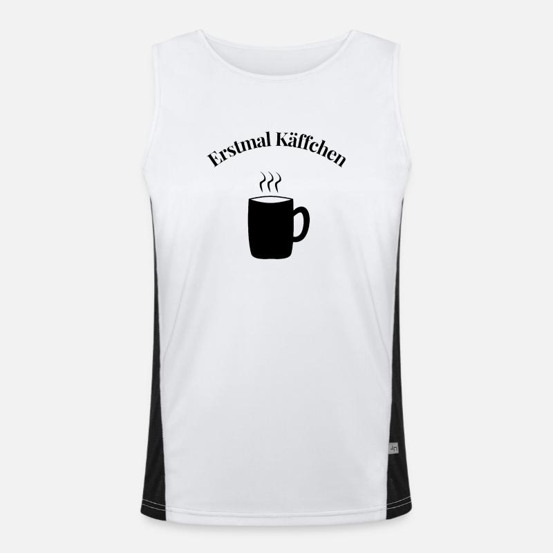 Erstmal Käffchen Funktionelles Kontrast-Tank Top für Männer 