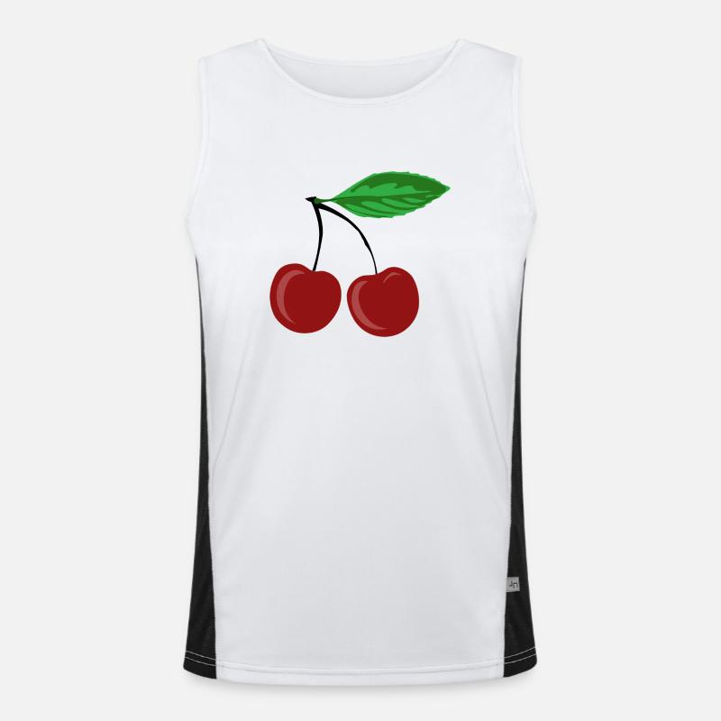 Rote Kirschen Funktionelles Kontrast-Tank Top für Männer 
