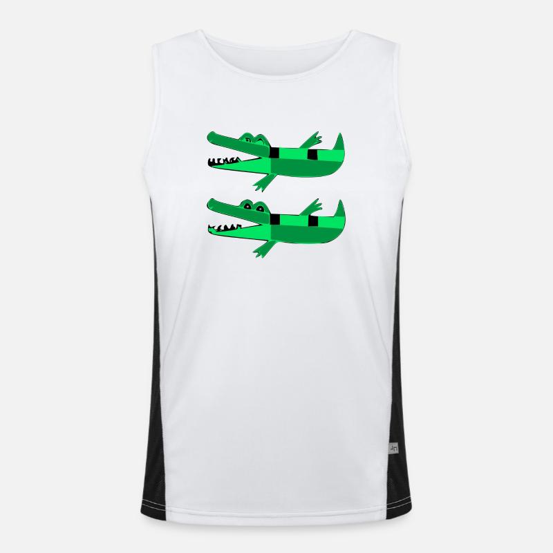 Two happy crocodiles Men's Functional Contrast Tank Top 