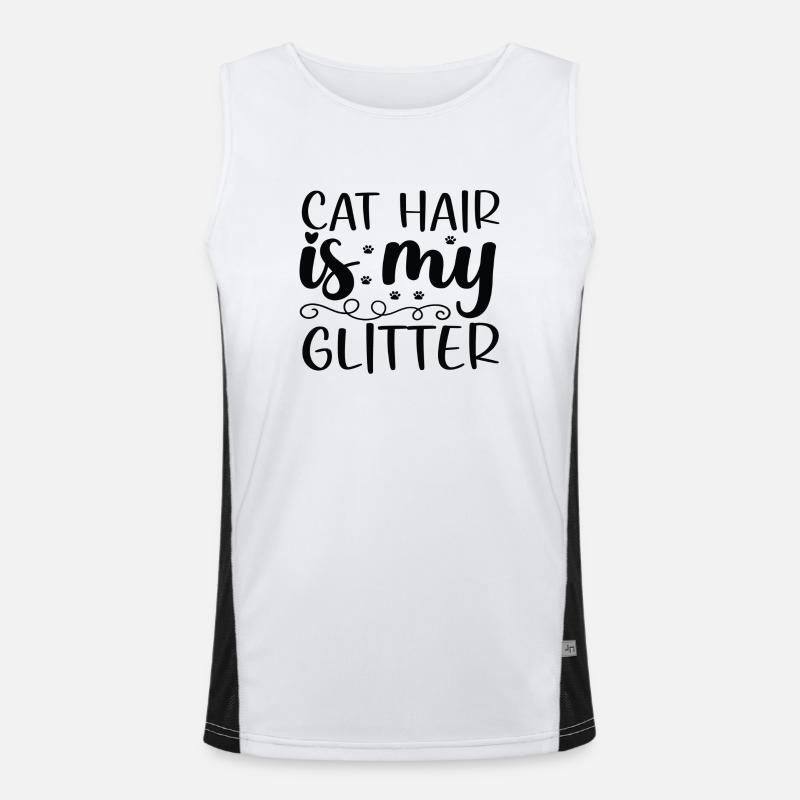 Les poils de chat sont mes paillettes Débardeur respirant contrasté Homme 