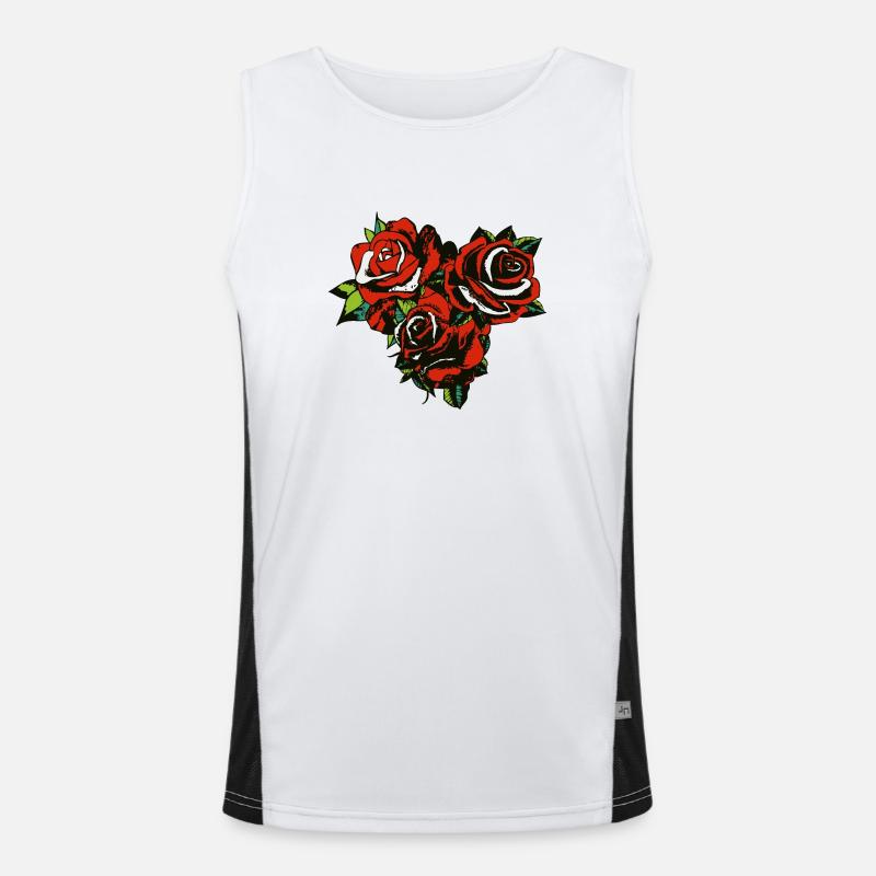 pink flower leaf group 2003 A Men's Functional Contrast Tank Top 