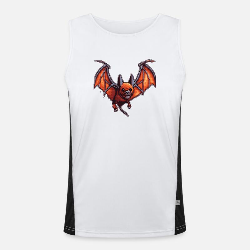 Flying fox from an old video game in 8 bit Men's Functional Contrast Tank Top 