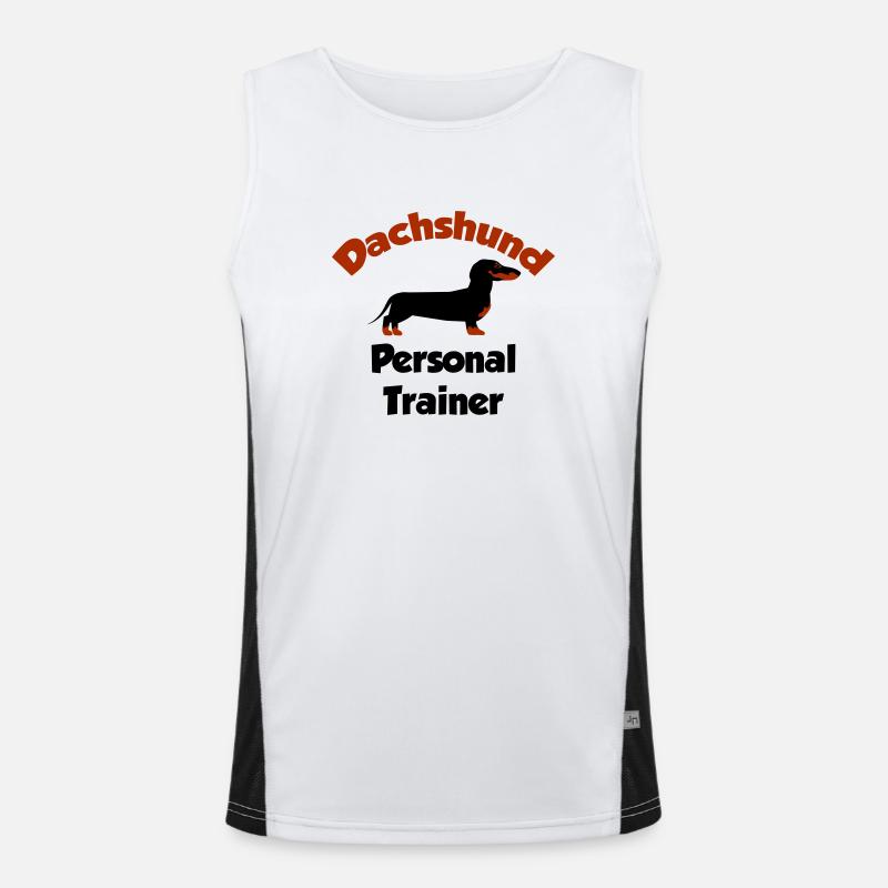 Dackel - Personal Trainer Funktionelles Kontrast-Tank Top für Männer 