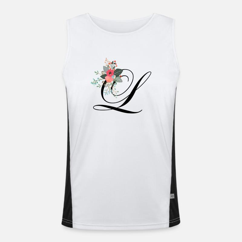 Buchstabe l blumig Funktionelles Kontrast-Tank Top für Männer 