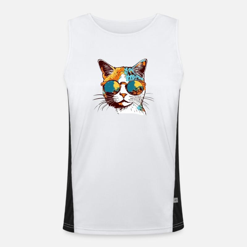 Viktor, der Kater Funktionelles Kontrast-Tank Top für Männer 