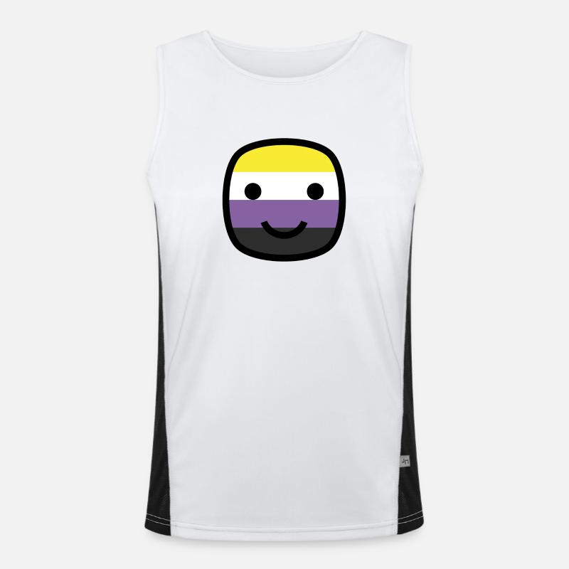 Always Smile Proudly! - Nonbinary Edition - Men's Functional Contrast Tank Top  - white/black