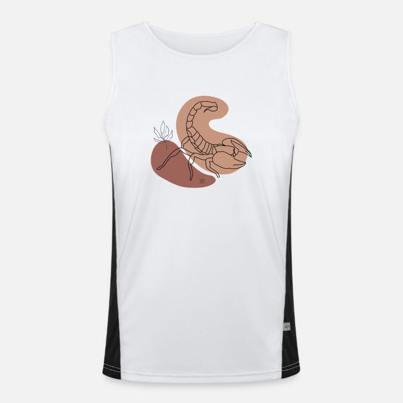 "Scorpion", boho line art design, series "Desert" Men's Functional Contrast Tank Top 