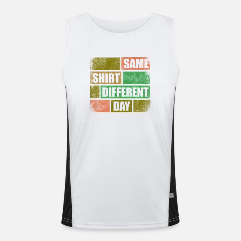 Fun; Same Shirt Different Day Men's Functional Contrast Tank Top 