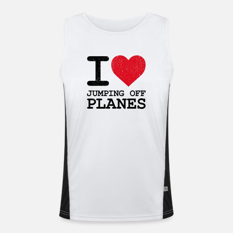Fallschirmspringen Leidenschaft Design. Perfektes Adrenalin-Geschenk Funktionelles Kontrast-Tank Top für Männer 